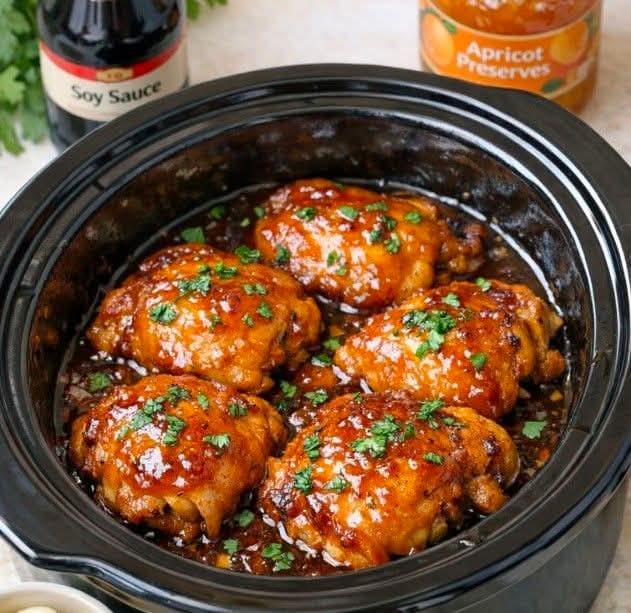 Easy Slow Cooker Apricot Chicken Thighs for Weight Loss
